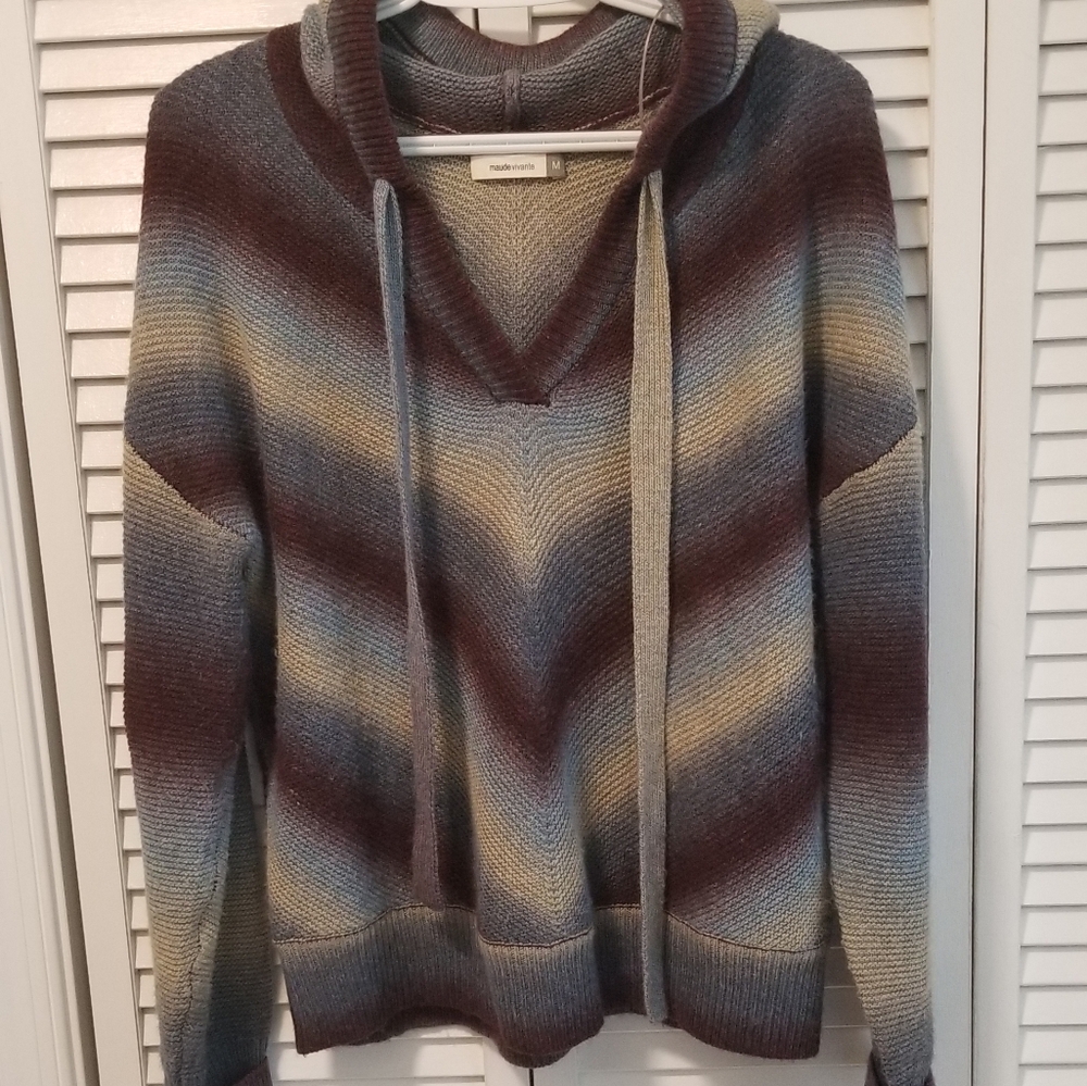 Hoodie, V-neck, long sleeve, sweater, medium.